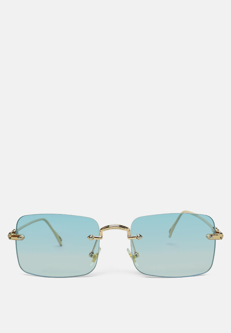 ombre tinted rimless sunglasses#color_blue