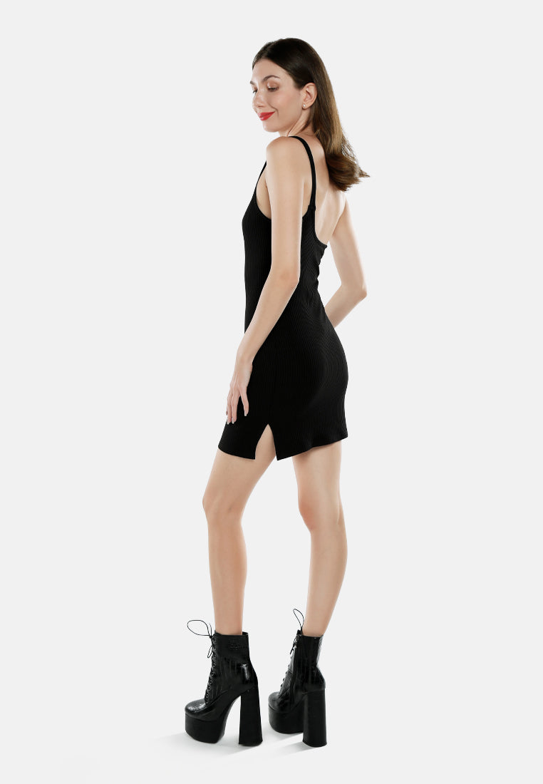 one shoulder bodycon dress by ruw#color_black