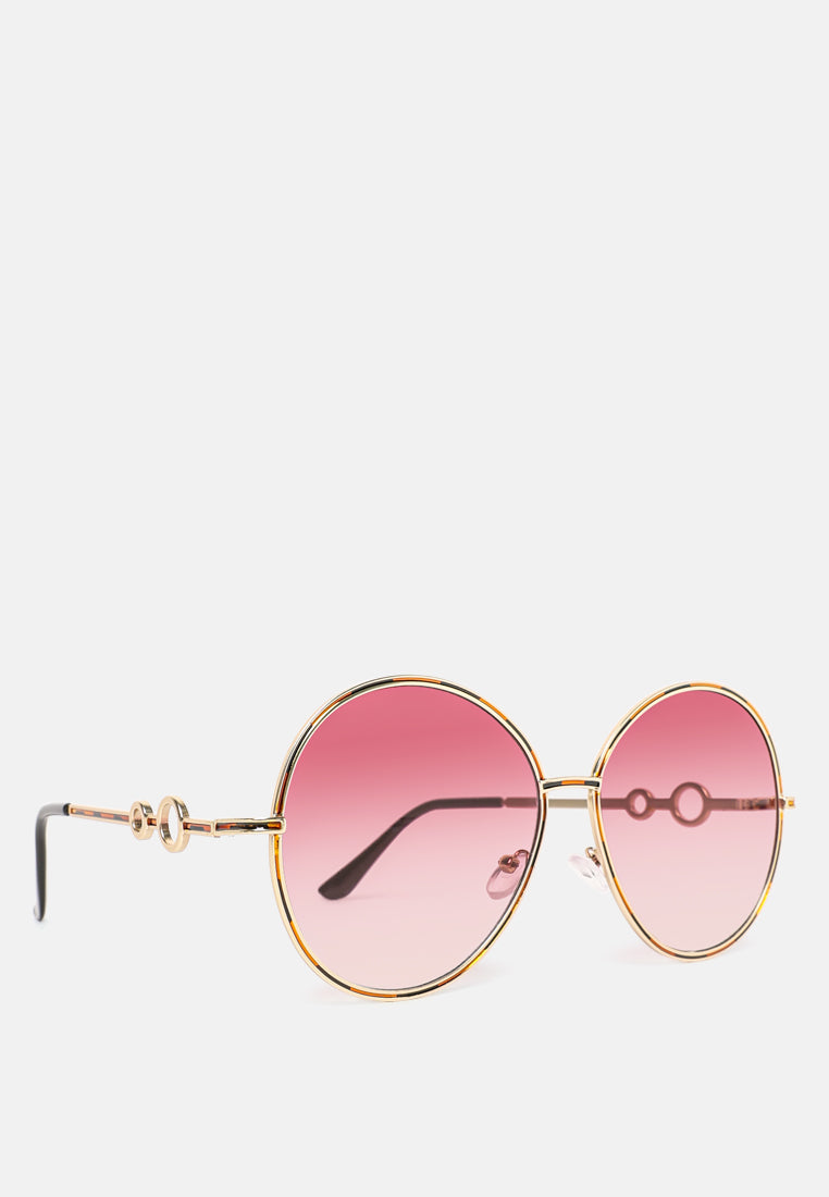 oversized full rim oval sunglasses#color_pink