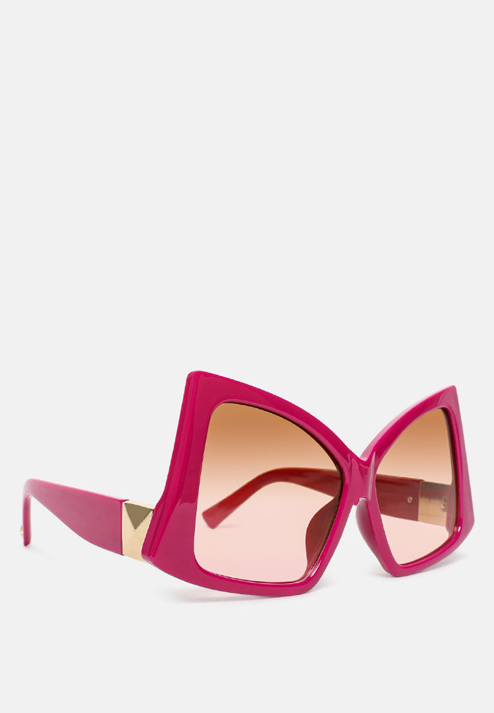 oversized funky butterfly sunglasses#color_pink-brown