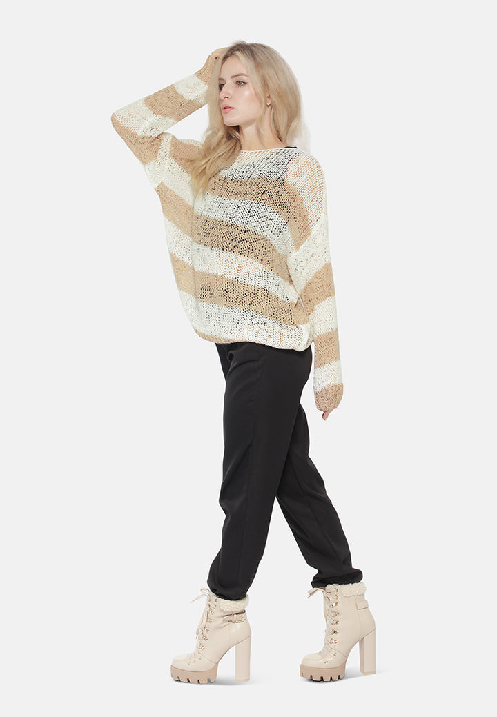 oversized knitted top#color_beige