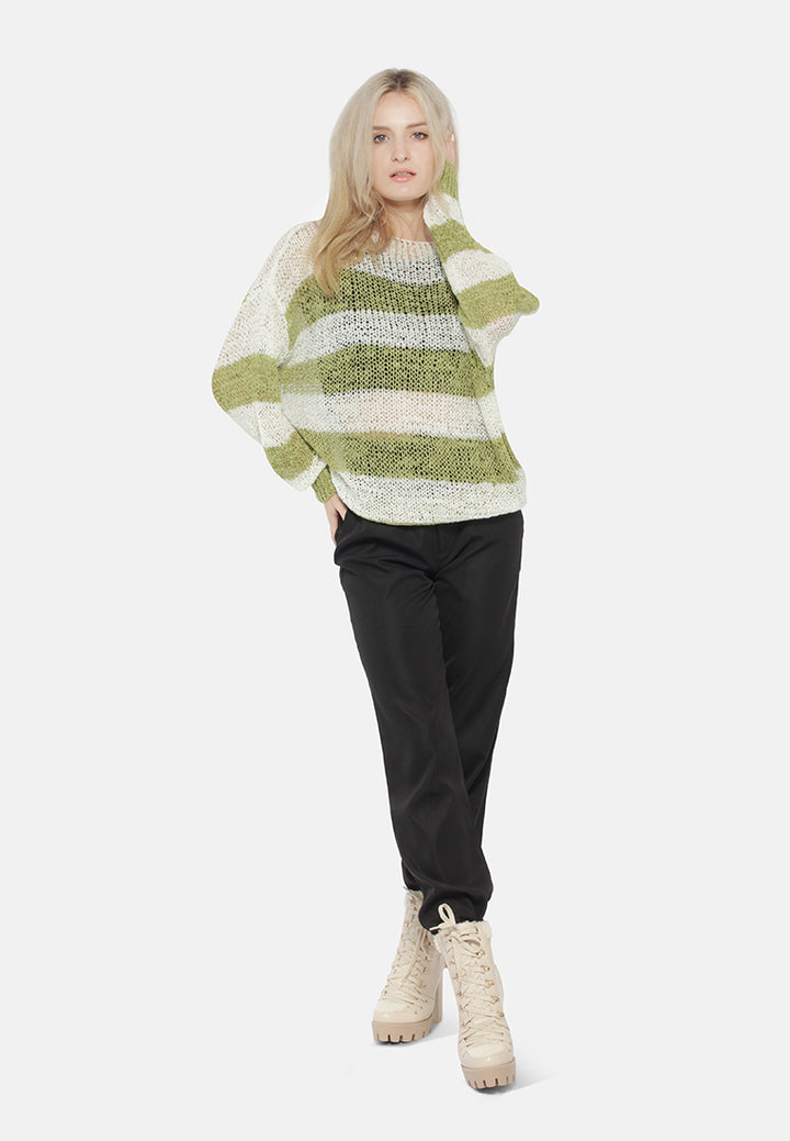 oversized knitted top#color_green