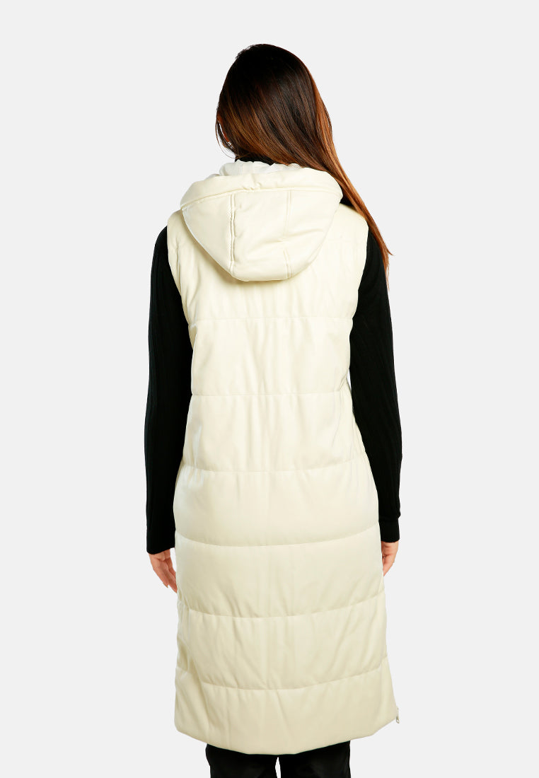 oversized quilted puffer sleeveless jacket#color_cream