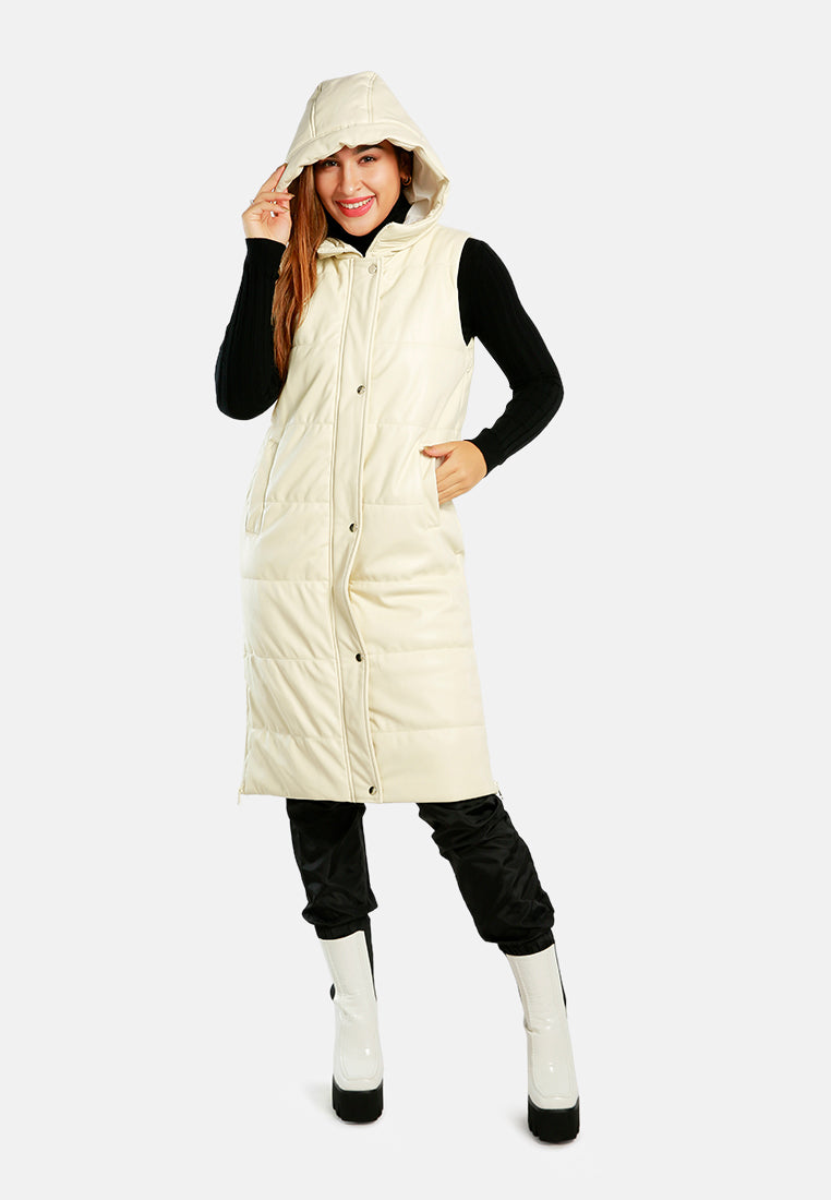 oversized quilted puffer sleeveless jacket#color_cream