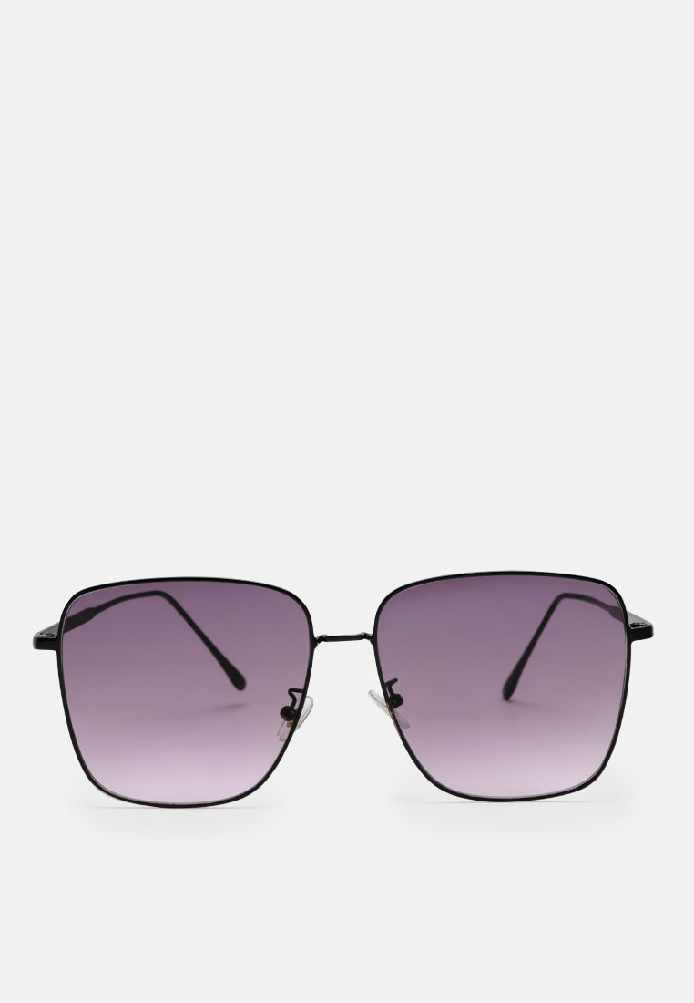 oversized square frame sunglasses#color_gradient black