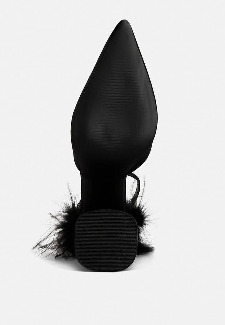 palmetta fur detail block heel sandals#color_black