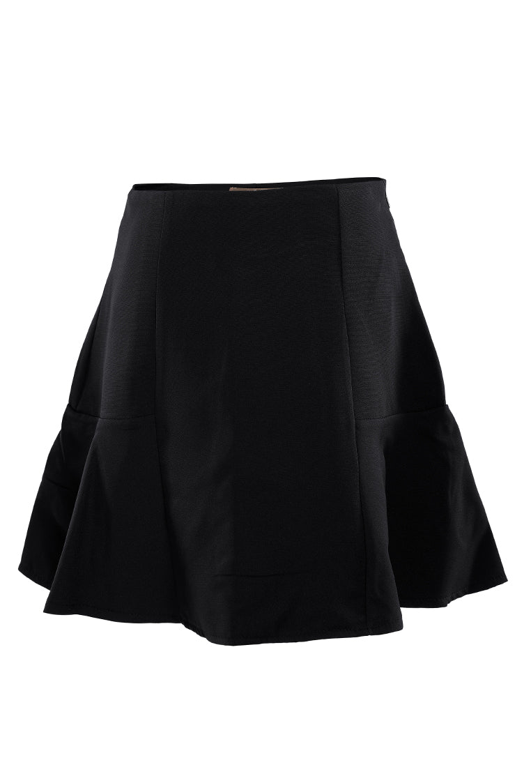 panelled flared mini skirt by ruw#color_black