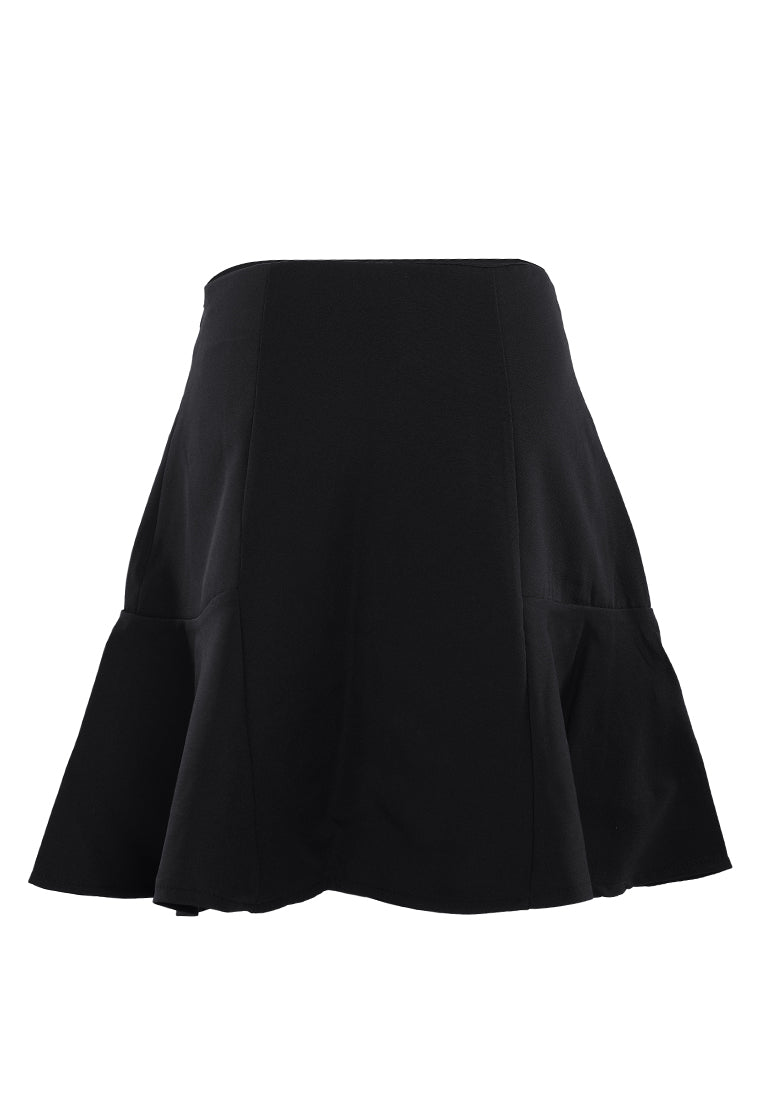 panelled flared mini skirt by ruw#color_black