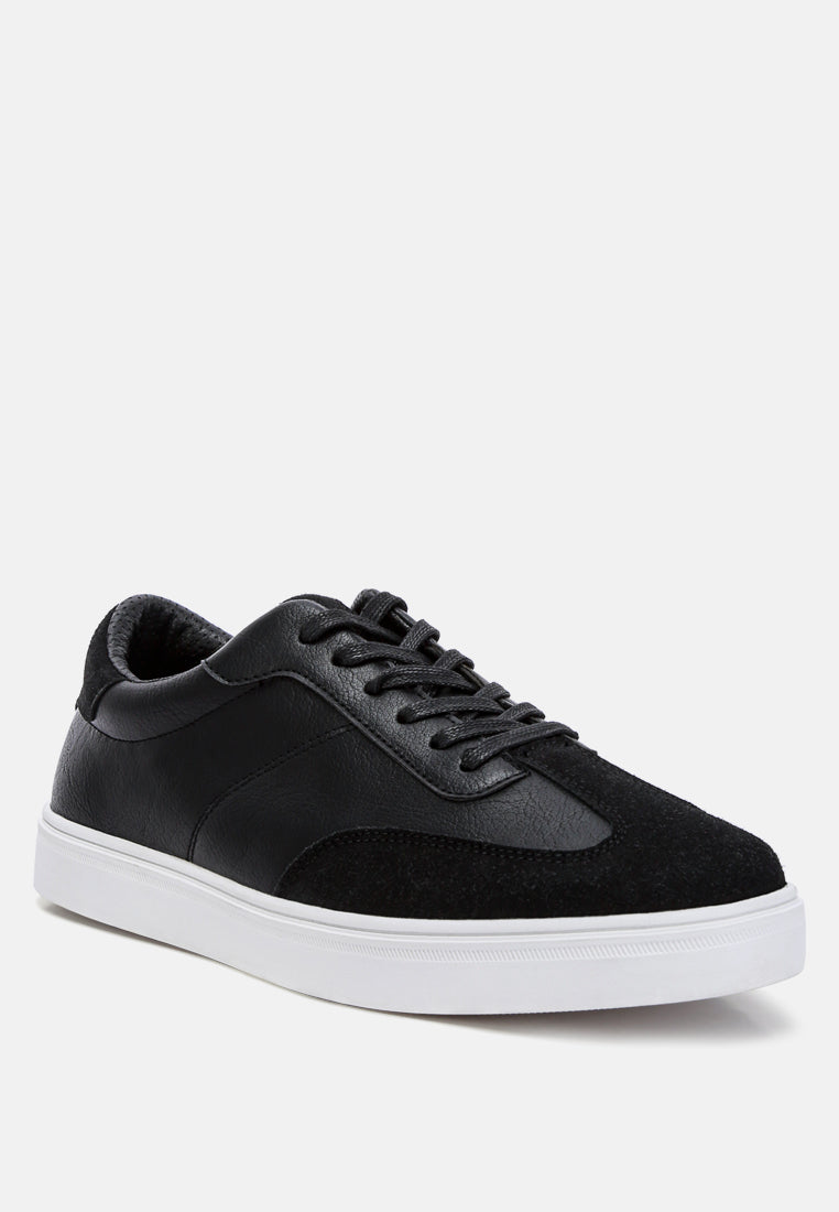 panelling detailed lace-up sneakers by ruw#color_black