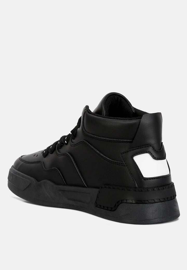 panelling detail ankle length sneakers#color_black