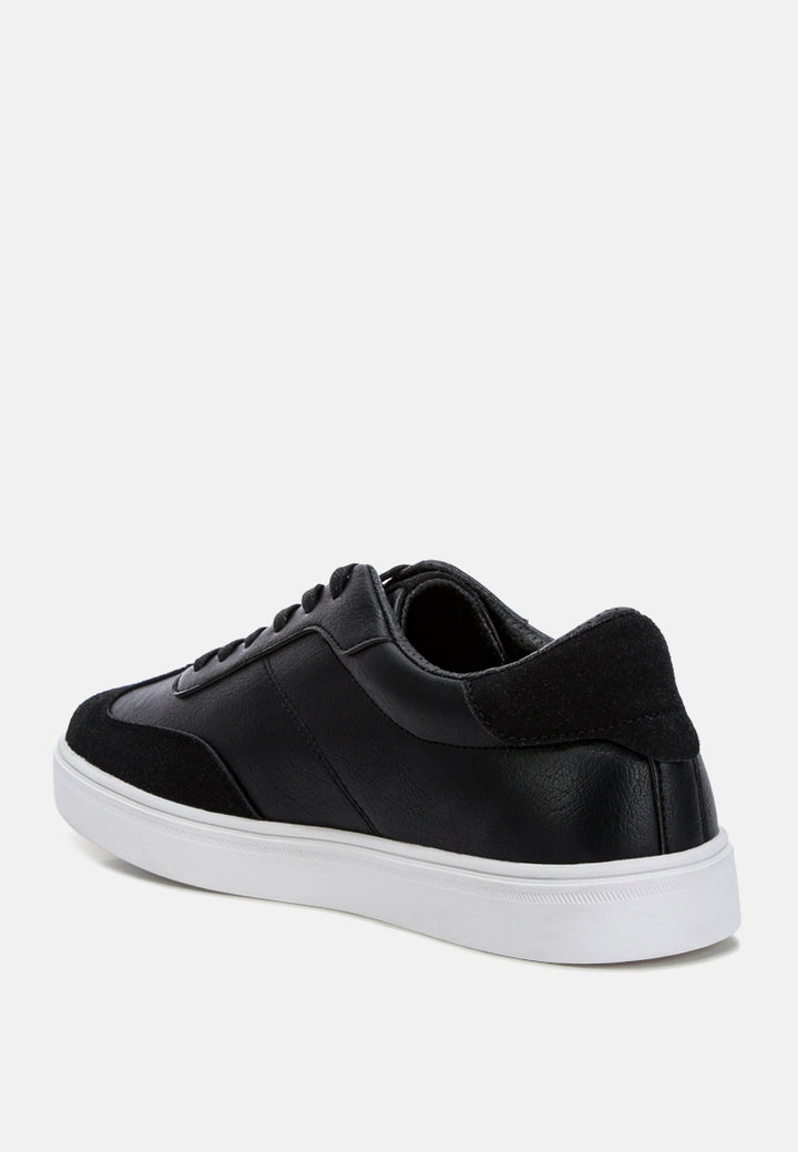panelling detailed lace-up sneakers by ruw#color_black