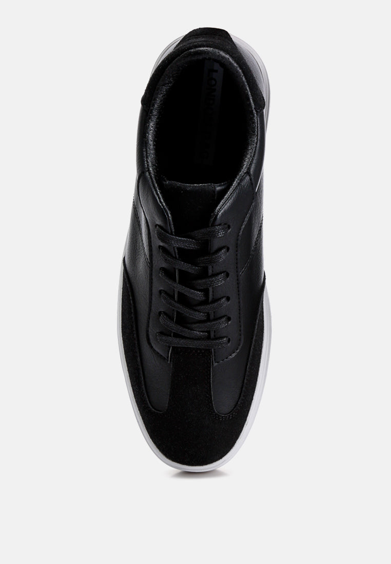 panelling detailed lace-up sneakers by ruw#color_black