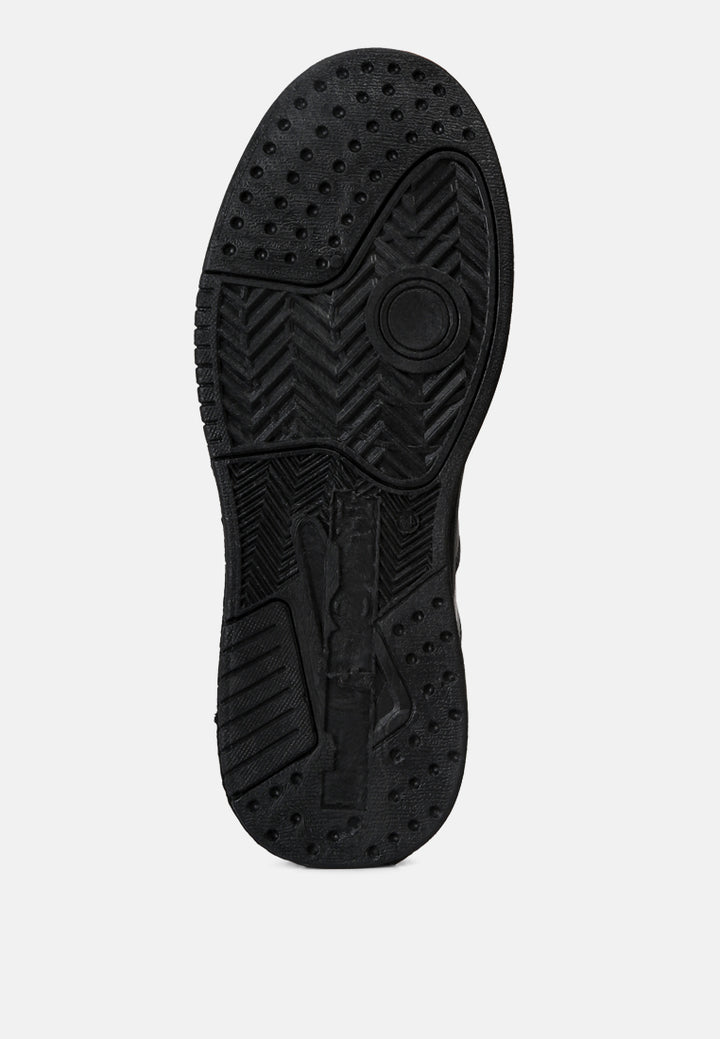 panelling detail flatform sneakers#color_black