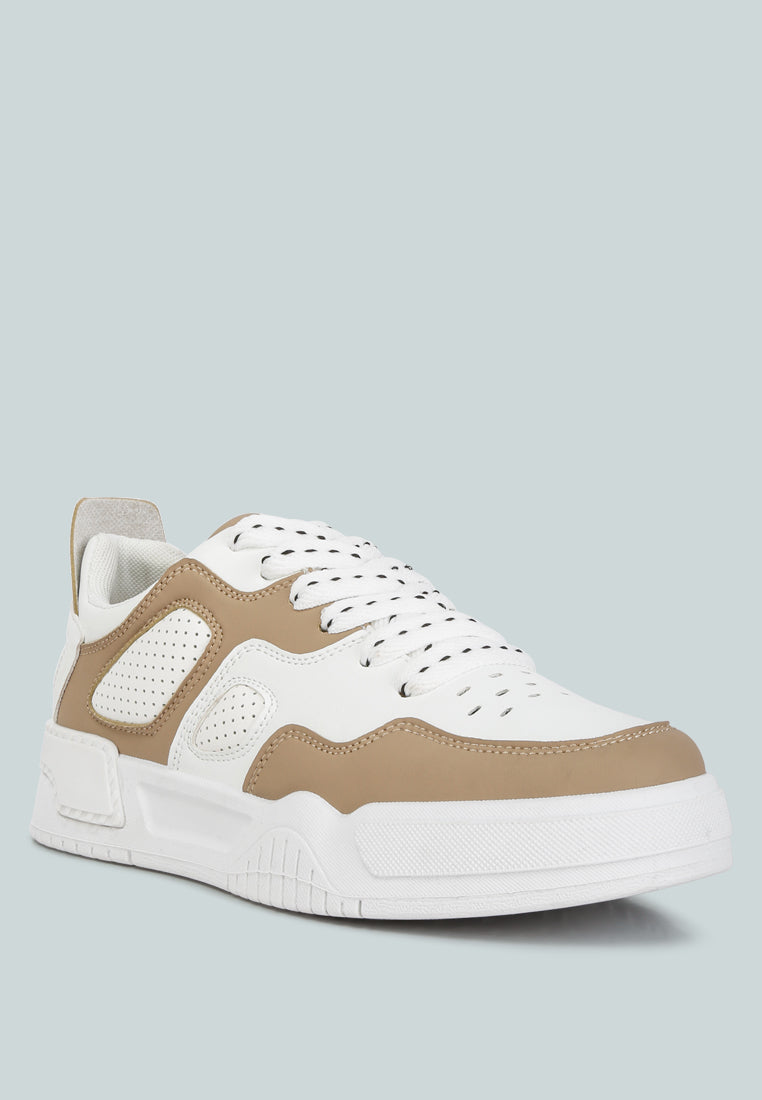 panelling detail flatform sneakers#color_sand-white