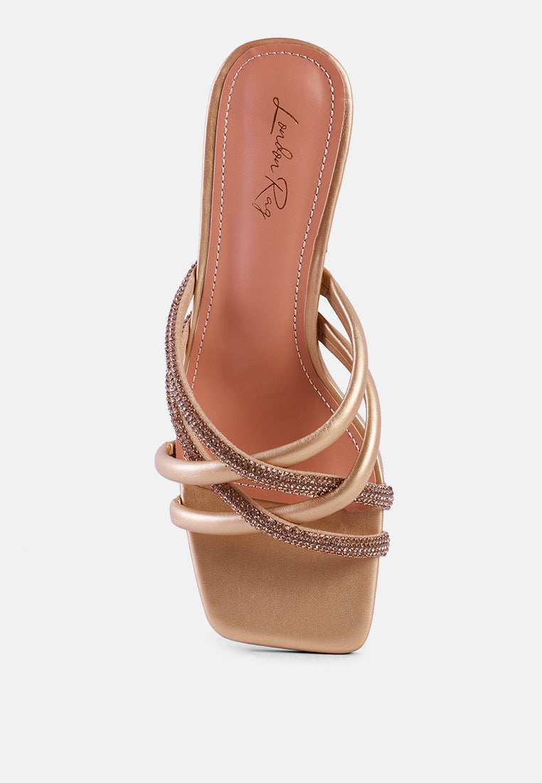 parisian cut out heel diamante sandals#color_gold