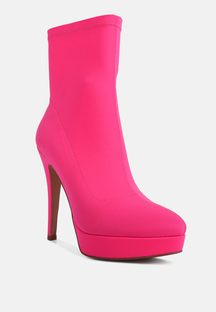 patotie lycra high heel ankle boots #color_pink