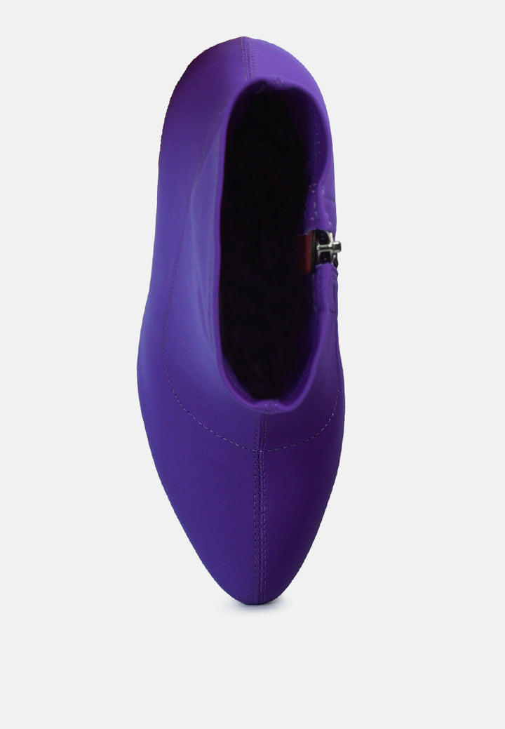 patotie lycra high heel ankle boots#color_purple