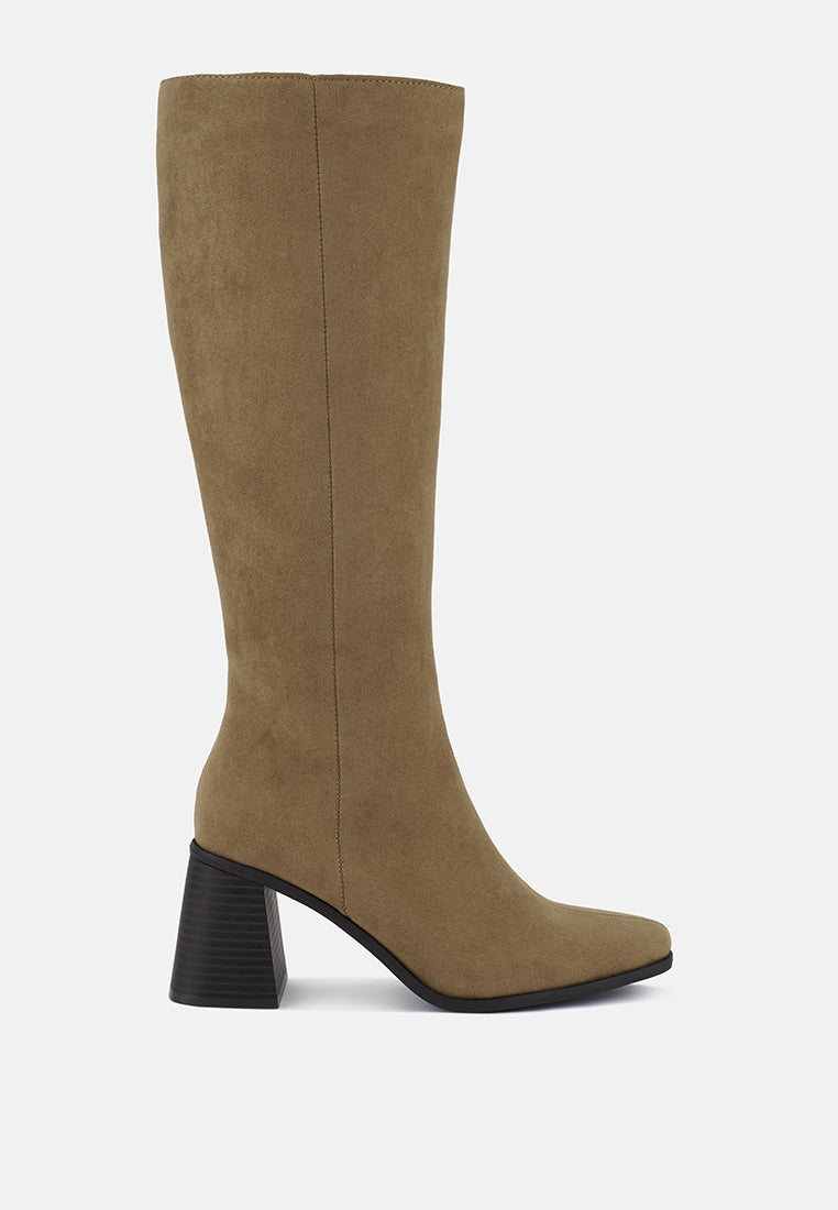 paytin faux leather block heel calf length boots#color_taupe