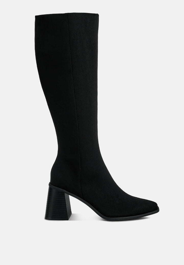 Paytin Faux Leather Block Heel Calf Length Boots By Ruw