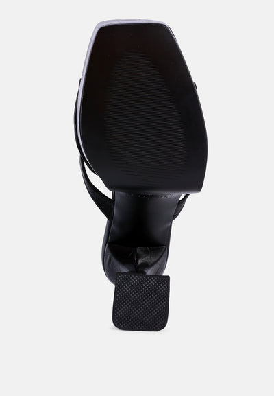 pda croc high heel platform sandals#color_black