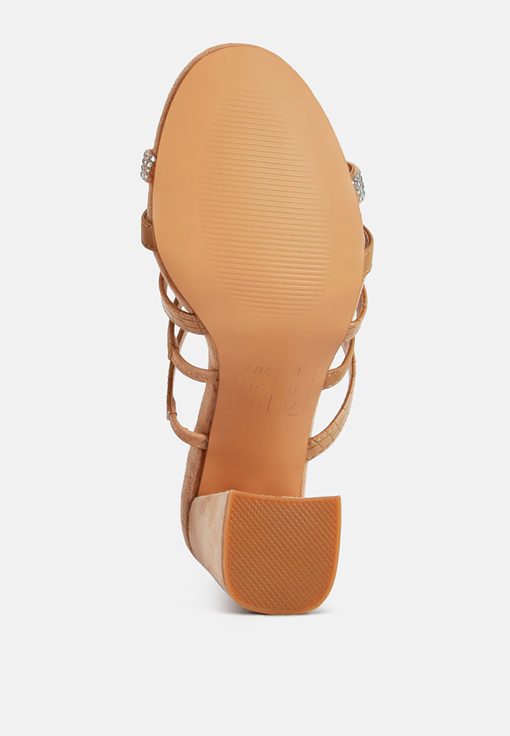 peaches multi strap rhinestone embellished sandals#color_beige