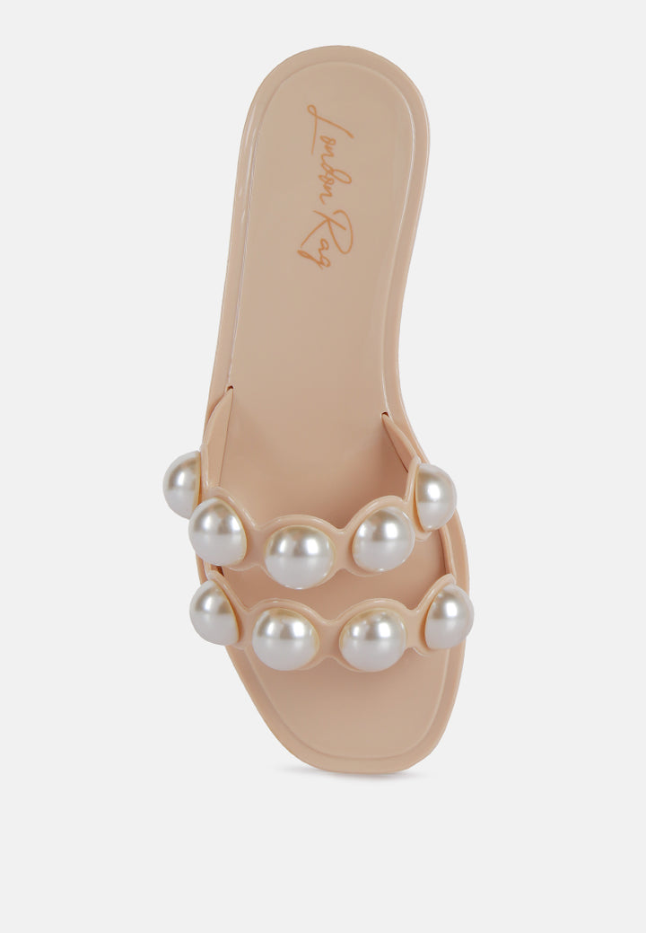pearla faux pearl detail jelly flats#color_nude