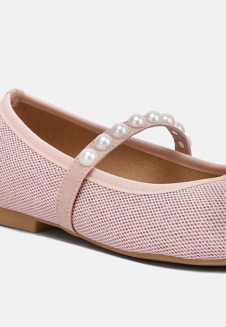pearl embellished ballerina flats by ruw#color_pink
