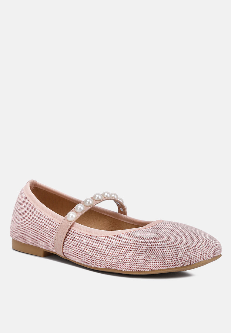 pearl embellished ballerina flats by ruw#color_pink