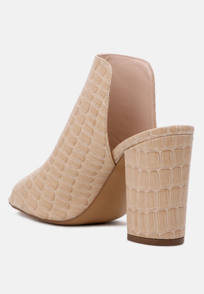 peep-toe high heel mules in croc print#color_beige
