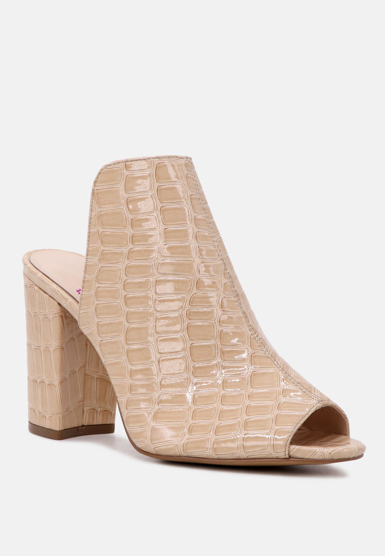 peep-toe high heel mules in croc print#color_beige