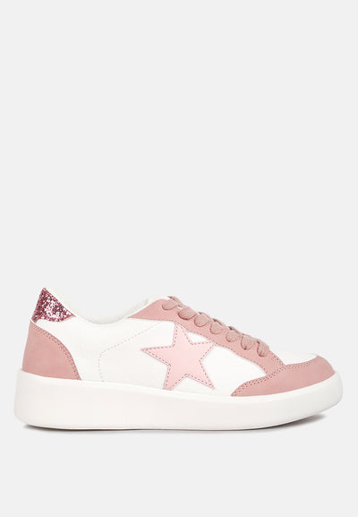 perry glitter detail star sneakers#color_pink