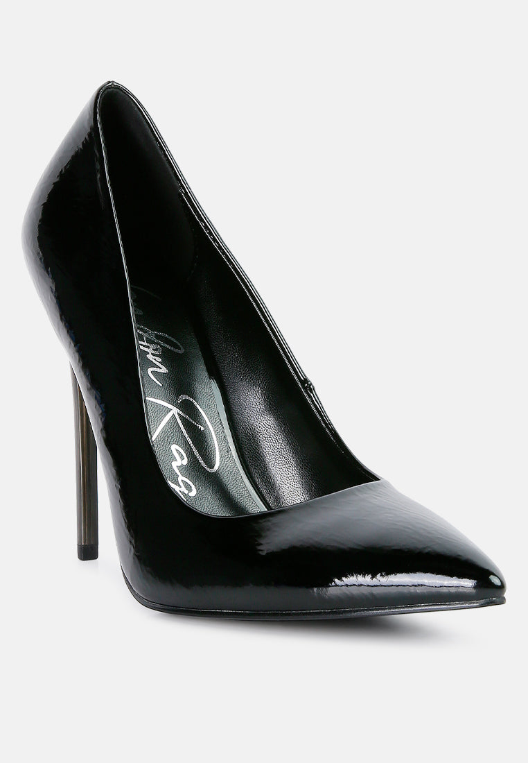 personated stiletto heel pumps#color_black