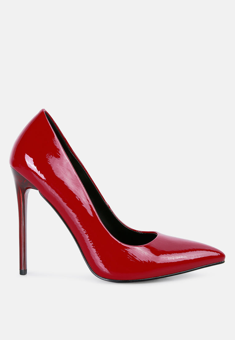 personated stiletto heel pumps#color_red