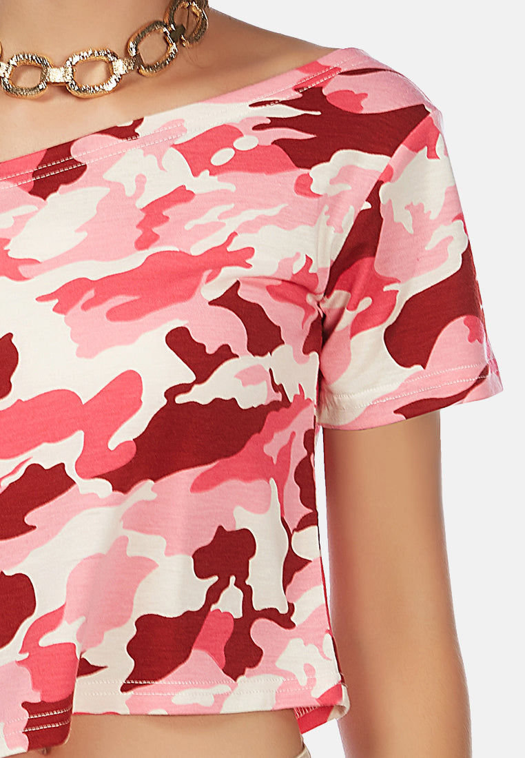pink camouflage self style crop top#color_pink