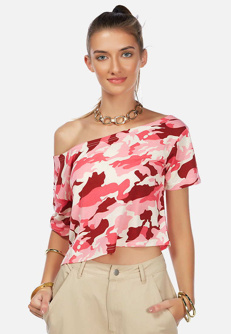 pink camouflage self style crop top#color_pink