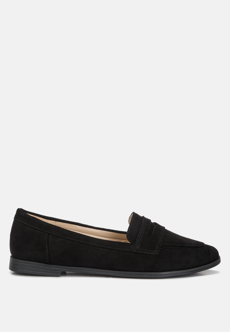 pippa seude flat loafers#color_black