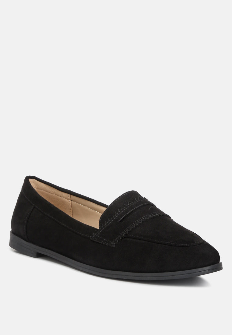 pippa seude flat loafers#color_black