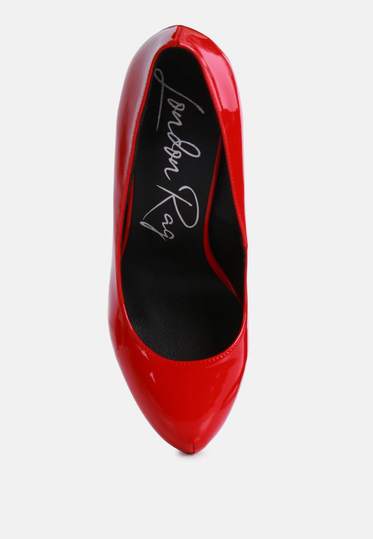 pismis patent pu high heeled stiletto sandal#color_red