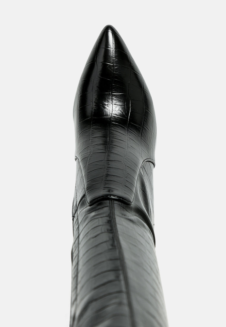 pokey suede over the knee block heeled boots#color_black