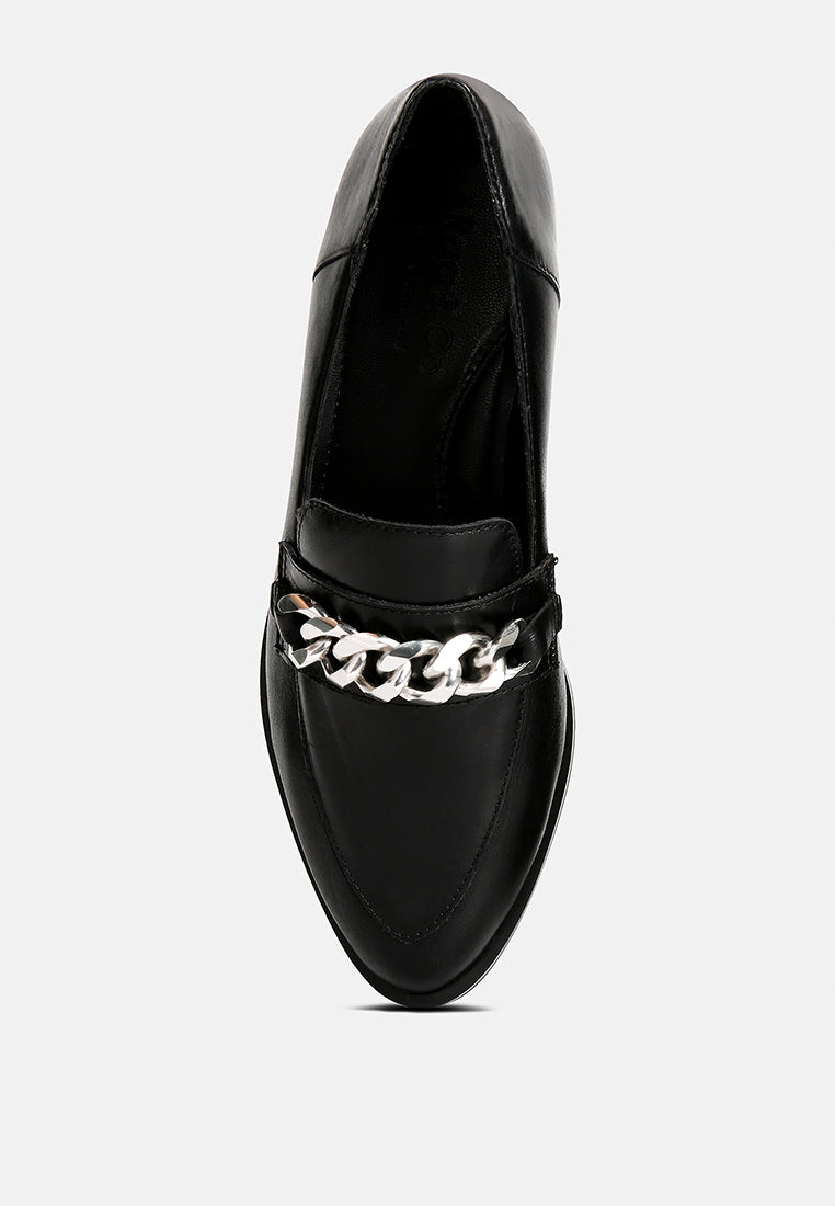 pola leather horsebit loafers#color_black