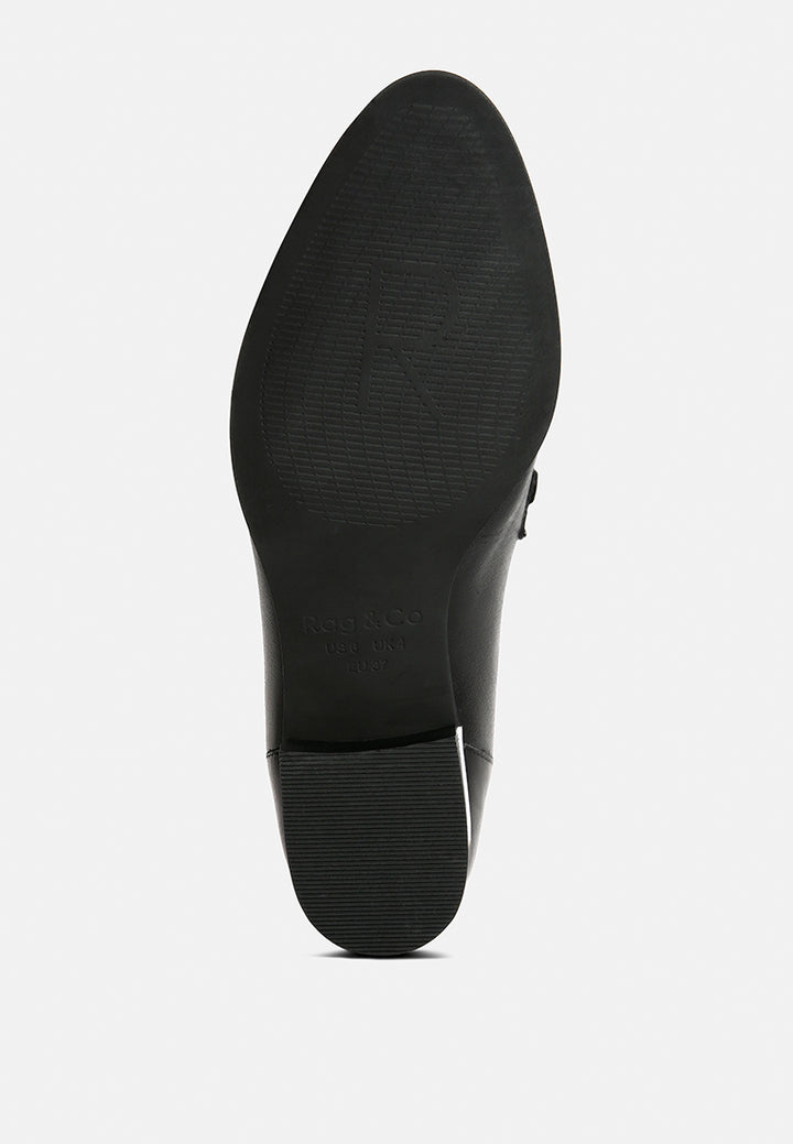 pola leather horsebit loafers#color_black