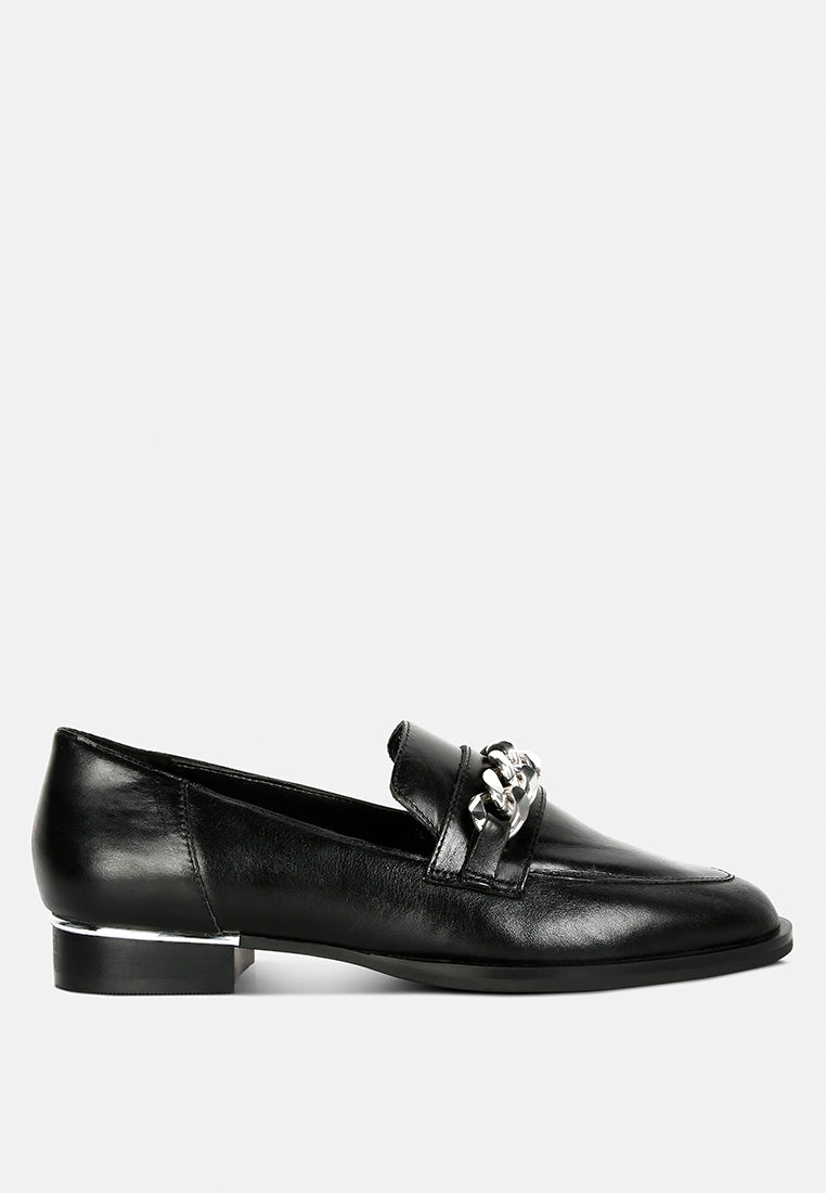 pola leather horsebit loafers#color_black