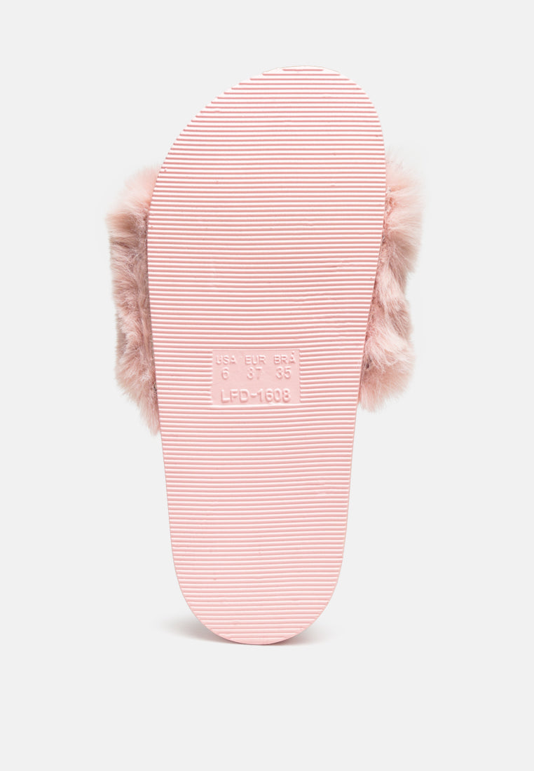 polyp acrylic chain strap fur slides#color_pink