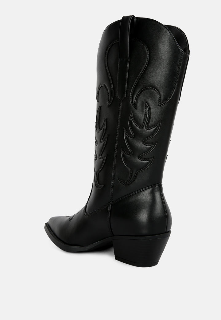 ponsies embroidered cowboy boots#color_black