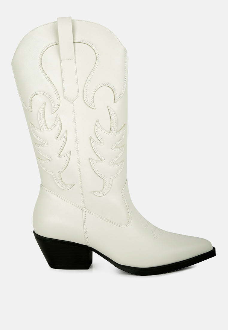 ponsies embroidered cowboy boots#color_ecru
