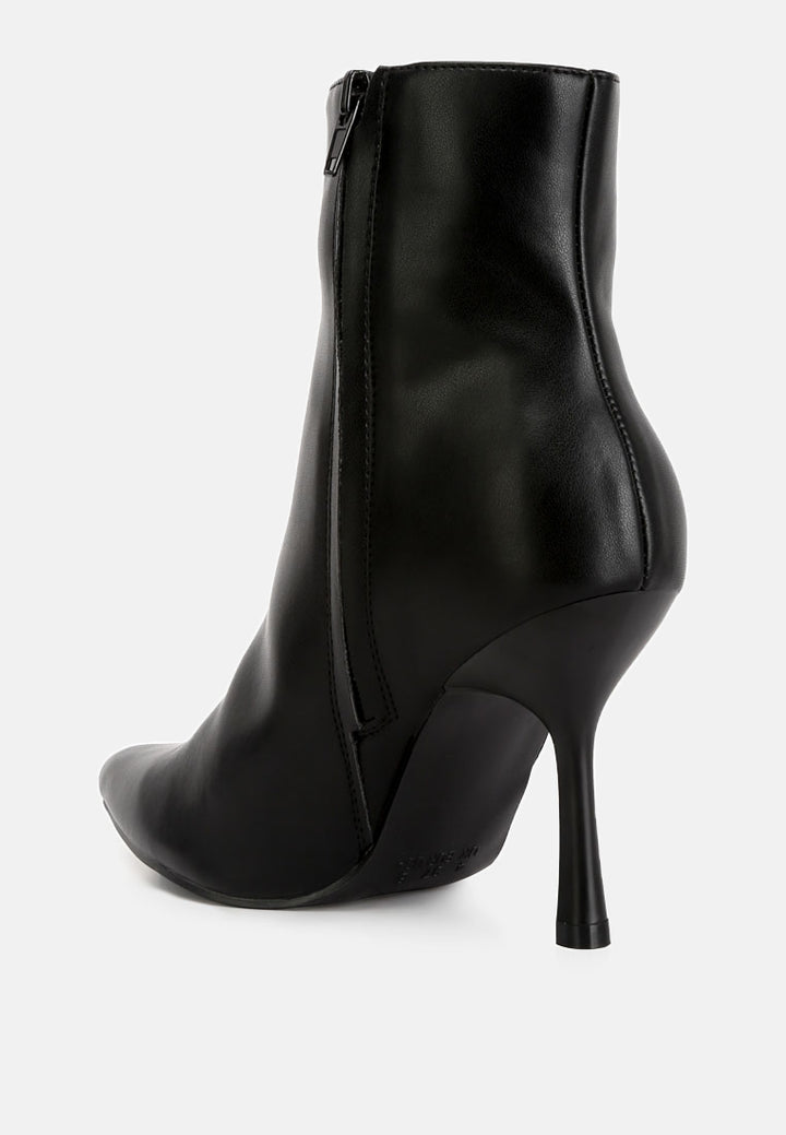 prax ankle length stilleto heel boots#color_black