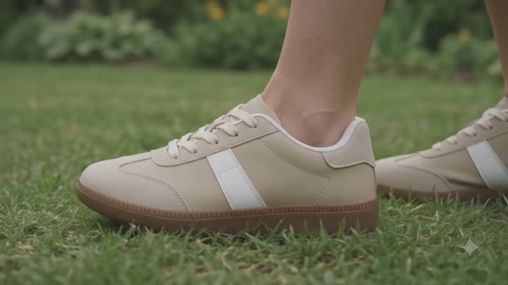 Crossover Classic Lace-Up Flatform Sneaker#color_beige