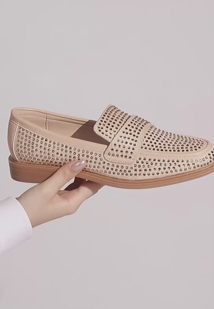 hobbs rhinestones embellished loafers#color_beige