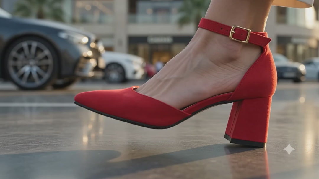 rozita microfiber block heel sandals#color_red