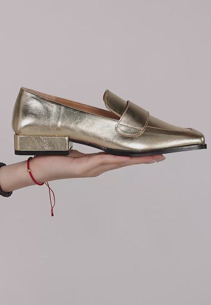 jongs metallic penny loafers#color_gold